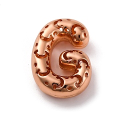 Letter G Латунные подвески, стойки покрытие, долговечный, без кадмия и без свинца, подвески с полыми буквами, Буква G, 22x16x7.5 мм, отверстие : 4.7x3 мм