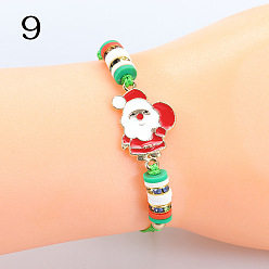 Bracelet 9 Colorful Christmas Tree & Santa Claus Bracelet and Necklace Set for Kids