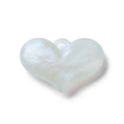 Light Blue Luminous Acrylic Pendants, with Glitter, Glow In The Dark, Heart Charms, Light Blue, 25.5x38x9.5mm, Hole: 4x4mm, about 94pcs/500g