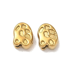Real 18K Gold Plated 304 Stainless Steel Beads, Irregular Oval, Ion Plating(IP), Real 18K Gold Plated, 7x5.5x3mm, Hole: 1.4mm