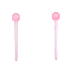 Flamingo Plastic Tiny Ball Stud Earrings, Post Earrings for Women, Flamingo, 14x2.5mm, Pin: 0.9mm