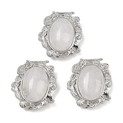 Хрусталь Натуральный кварцевый кристалл овальные многожильные звенья, в форме ракушки с латунными звеньями в форме морской звезды, платина, стойки покрытие, 26.5x23.5x11 мм, отверстие : 2 мм