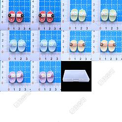 (52) Непрозрачная лаванда 50 шт 10 стили кабошоны из непрозрачной смолы, тапочки с цветком, разноцветные, 22x13x9 мм, 5 шт / стиль