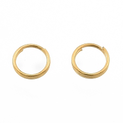 Golden Ion Plating(IP) 304 Stainless Steel Split Rings, Double Loops Jump Rings, Golden, 6x1mm, Inner Diameter: 5mm, Single Wire: 0.6mm