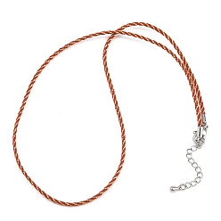 Сиена 2мм нейлоновый плетеный шнур для изготовления ожерелий, с латунными выводами и 202 застежками из лобстера из нержавеющей стали, платина, долговечный, стойки покрытие, цвет охры, 17.72 дюйм (45 см)