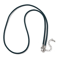 Зеленый 2мм круглый нейлоновый миланский шнур для изготовления ожерелья, с латунными выводами и 303 застежками из лобстера из нержавеющей стали, цвет нержавеющей стали, зелёные, 18.50~18.70 дюйм (47~47.5 см)