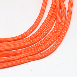 Dark Orange 7 Inner Cores Polyester & Spandex Cord Ropes, Solid Color, for Rope Bracelets Making, Dark Orange, 4~5mm, about 109.36 yards(100m)/bundle, 420~500g/bundle
