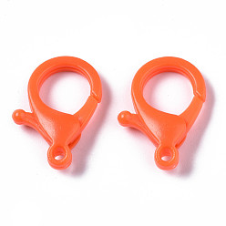 Коралловый Непрозрачные акриловые застежки в виде когтей лобстера, коралл, 25x18x6 мм, отверстие : 2 мм
