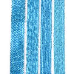 Голубой Стеклянные бусины, граненые, рондель, голубой, 4 мм, отверстие : 0.9 мм, около 105~110 шт / нитка, 38~39 см