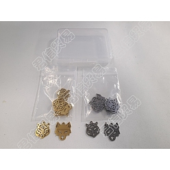 Golden & Stainless Steel Color 16Pcs 4 Style 201 Stainless Steel Pendants, Laser Cut, Golden & Stainless Steel Color, 16x15x1mm and 15x13x1mm, Hole: 1.4mm, 4pcs/style