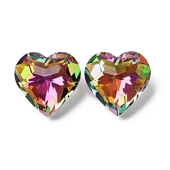 Шампанско-Желтый Гальванические стеклянные подвески, граненые, для люстры хрустальные подвесные подвески, сердце, шампанское желтый, 43.5x45.5x26 мм, отверстие : 1.8 мм