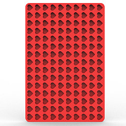 Red Silicone Heart Ice Molds Trays, with 150 Cavities, Reusable Bakeware Maker, for Wax Melt Candle Soap Cake Making, Red, 200x300x9mm