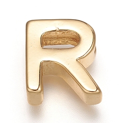 Letter R Brass Charms, Long-Lasting Plated, Real 18K Gold Plated, Letter.R, R: 8.5x7.5x3mm, Hole: 1.6mm