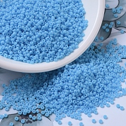 (RR413) Непрозрачный Бирюзово-синий Миюки круглые бусины рокайль, японский бисер, 15/0, (rr 413) непрозрачный бирюзовый, 15/0, 1.5 мм, отверстие : 0.7 мм, Около 5555 шт / 10 г