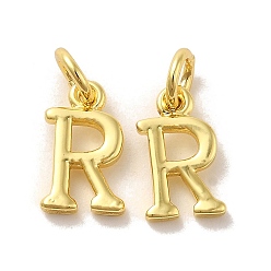 Letter R Pendentifs en laiton, avec anneau de saut, lettre r, 11x6x1.5mm, anneau: 5x1 mm, diamètre intérieur: 3 mm
