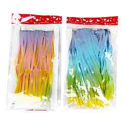 Colorful Rainbow Pattern Plastic Fringe Curtains, Shimmer Curtains, for Birthday Wedding Party Christmas Decorations, Colorful, 200x100cm