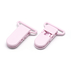 Pink Eco-Friendly Plastic Baby Pacifier Holder Clip, Pink, 43x31x9mm, Hole: 4x26mm