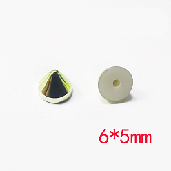 Pale Green Acrylic Screw Rivet, Cone, for Purse Handbag Shoes Leather Craft Clothes Belt, Pale Green, 6x5mm