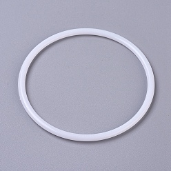White Hoops Macrame Ring, for Crafts and Woven Net/Web with Feather Supplies, White, 100x4.5mm, Inner diameter: 89.5mm