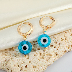 Transparent sky blue eye earrings Minimalist Acrylic Resin Devil Eye Earrings with Turkish Evil Eye Pendant