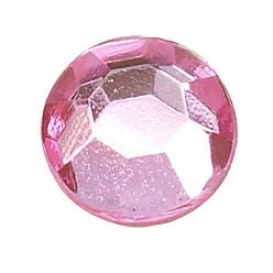 Pearl Pink Imitation Taiwan Acrylic Rhinestone, Flat Back & Faceted, Heart, Pearl Pink, 6x6x1.5mm