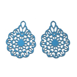 Темно-Голубой Аэрозольная краска 430 подвески из нержавеющей стали, цветок, глубокое синее небо, 14.5x11.5x0.3 мм, отверстие : 2x1 мм