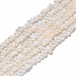 Seashell Color Natural Cultured Freshwater Pearl Beads Strands, Potato, Seashell Color, 2~2.5x2~3.5x2.5~3mm, Hole: 0.5mm, about 167~178pcs/strand, 13.94 inch~14.25 inch(35.4cm~36.2cm)
