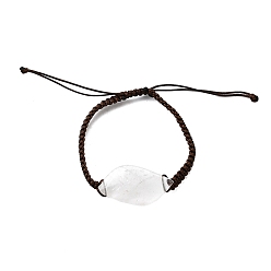 Хрусталь Браслеты из бисера из натурального кварцевого кристалла, регулируемые браслеты из вощеной веревки, внутренний диаметр: 2 дюйм (5.2 см) ~ 3-5/8 дюйм (9.2 см)