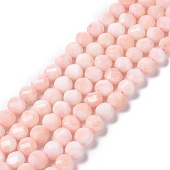 Pink Opal Natural Pink Opal Beads Strands, Faceted, Flat Round, 8~8.5x5.5~6mm, Hole: 1.2mm, about 48pcs/strand, 15.35''(39cm)
