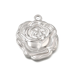 Нержавеющая Сталь Цвет 304 подвески из нержавеющей стали, выросли прелести, цвет нержавеющей стали, 34x29.5x3.5 мм, отверстие : 3 мм