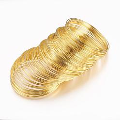 Golden Steel Memory Wire, for Wrap Bracelets Making, Nickel Free, Golden, 18 Gauge, 1mm, about 800 circles/1000g