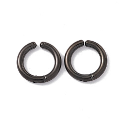 Electrophoresis Black 304 Stainless Steel Clip-om Earring, Round, Electrophoresis Black, 15x2.5mm