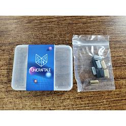 Mixed Color 9Pcs 3 Colors 304 Stainless Steel Beads, Ion Plating (IP), Rectangle, Mixed Color, 10x5~5.5x4mm, Hole: 2mm, 3pcs/color