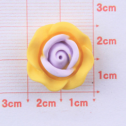 Gold Opaque Resin Cabochons, Rose, Gold, 20mm