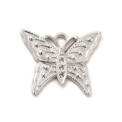Stainless Steel Color 304 Stainless Steel Pendant Rhinestone Settings, Butterfly, Stainless Steel Color, Fit For 1.2mm Rhinestone, 20x24.5x2mm, Hole: 2x3mm