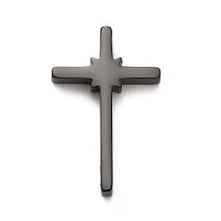 Черный 304 подвески из нержавеющей стали, крестик, ионное покрытие (ip), чёрные, 29x18.5x4 мм, отверстие : 3 мм