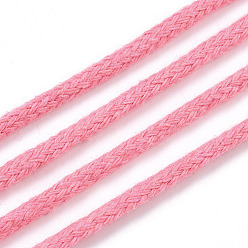Flamingo Cotton String Threads, Macrame Cord, Decorative String Threads, for DIY Crafts, Gift Wrapping and Jewelry Making, Flamingo, 3mm, about 109.36 Yards(100m)/Roll.