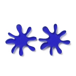 Blue Translucent Acrylic Cabochons, for DIY Earring Accessories, Flower, Blue, 20x2mm