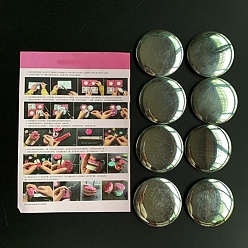 Silver 8Pcs Aluminium Macaron Bag Button, for DIY Macaron Coin Purse Pouch Making, Silver, 6.2cm, 8pcs/set