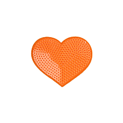Orange Computerized Embroidery Cloth Iron on/Sew on Patches, Costume Accessories, Paillette Appliques, Heart, Orange, 71x84mm