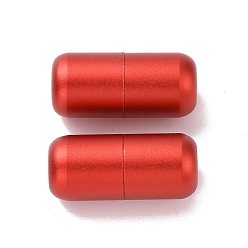 Красный Винтовая застежка из окрашенного распылением алюминия, колонка, аксессуары для замков для шнурков, красные, 18x8 мм, отверстие : 3.5 мм