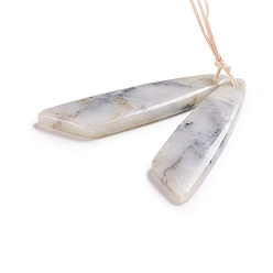 Jade Natural Xiuyan Jade Pendants, for Jewelry Making, Wing, 43~44.5x10~11x3.5~5mm, Hole: 1.2mm