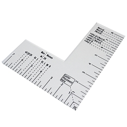 Clear L-shaped Plastic Sewing Patchwork Ruler, T-shirt Quilting Template, Clear, 209x183mm