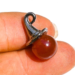 Red Agate Natural Red Agate Pendants, Hat, 40x10mm