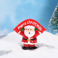 Santa Claus Resin Christmas Theme Ornaments, Micro Landscape Home Dollhouse Accessories, Pretending Prop Decorations, Santa Claus, 40x40mm