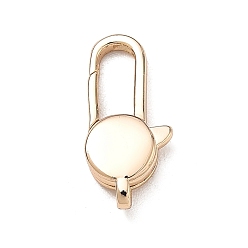 Light Gold Messing  Karabinerverschlüsse Spangen, Flachrund, Gestell, langlebig überzogen, Licht Gold, 19x9x4 mm, Bohrung: 1.4 mm