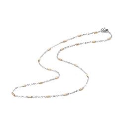 Golden & Stainless Steel Color 304 Stainless Steel Satellite Chain Necklace for Men Women, Golden & Stainless Steel Color, 17.87 inch(45.4cm)