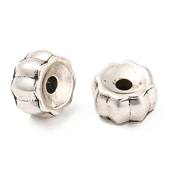 Antique Silver Rack Plating Eco-Friendly Brass Beads, Cadmium Free & Lead Free, Rondelle, Antique Silver, 7~7.5x4mm, Hole: 1.8mm