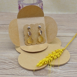 Цвет Древесины Картонные коробочки для сережек, квадратный, деревесиные, готовое изделие: 6.5x6.5 см