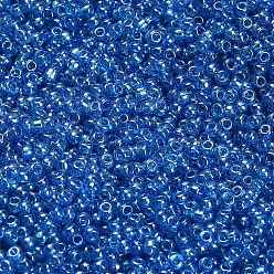 Светло-Голубой Fgb 6/0 круглый стеклянный бисер класса А, прозрачные цвета lustered, Небесно-голубой, 6/0, 4x3 мм, отверстие : 1 мм, Около 4500 шт / фунт